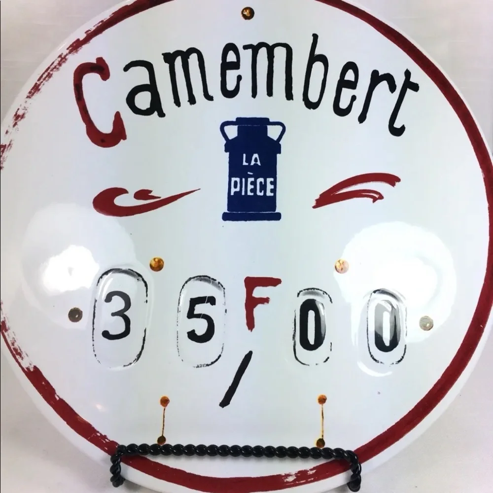 ⭐️Williams Sonoma Retro Style Camembert Cheese La Piece Serving Plate Platter